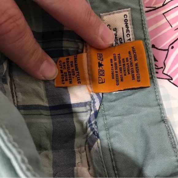 Taylor vintage Mens light blue green shorts Connecticut fit 9 inch inseam 38 - Picture 13 of 15